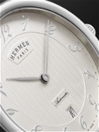 HERMÈS TIMEPIECES - Arceau Automatic 40mm Stainless Steel and Leather Watch, Ref. No. 055473WW00 - White