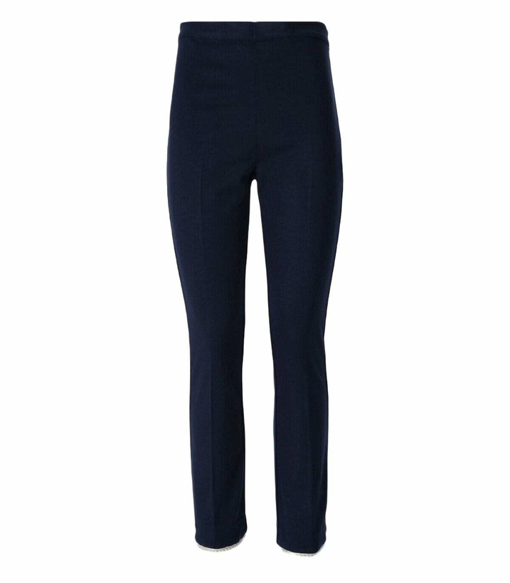 Photo: TwinSet Blue Cropped Trousers With Pearls