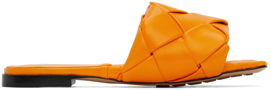 Bottega Veneta Orange Lido Sandals Bottega Veneta