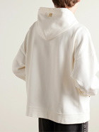 Palm Angels - Foggy Logo-Print Cotton-Jersey Hoodie - White