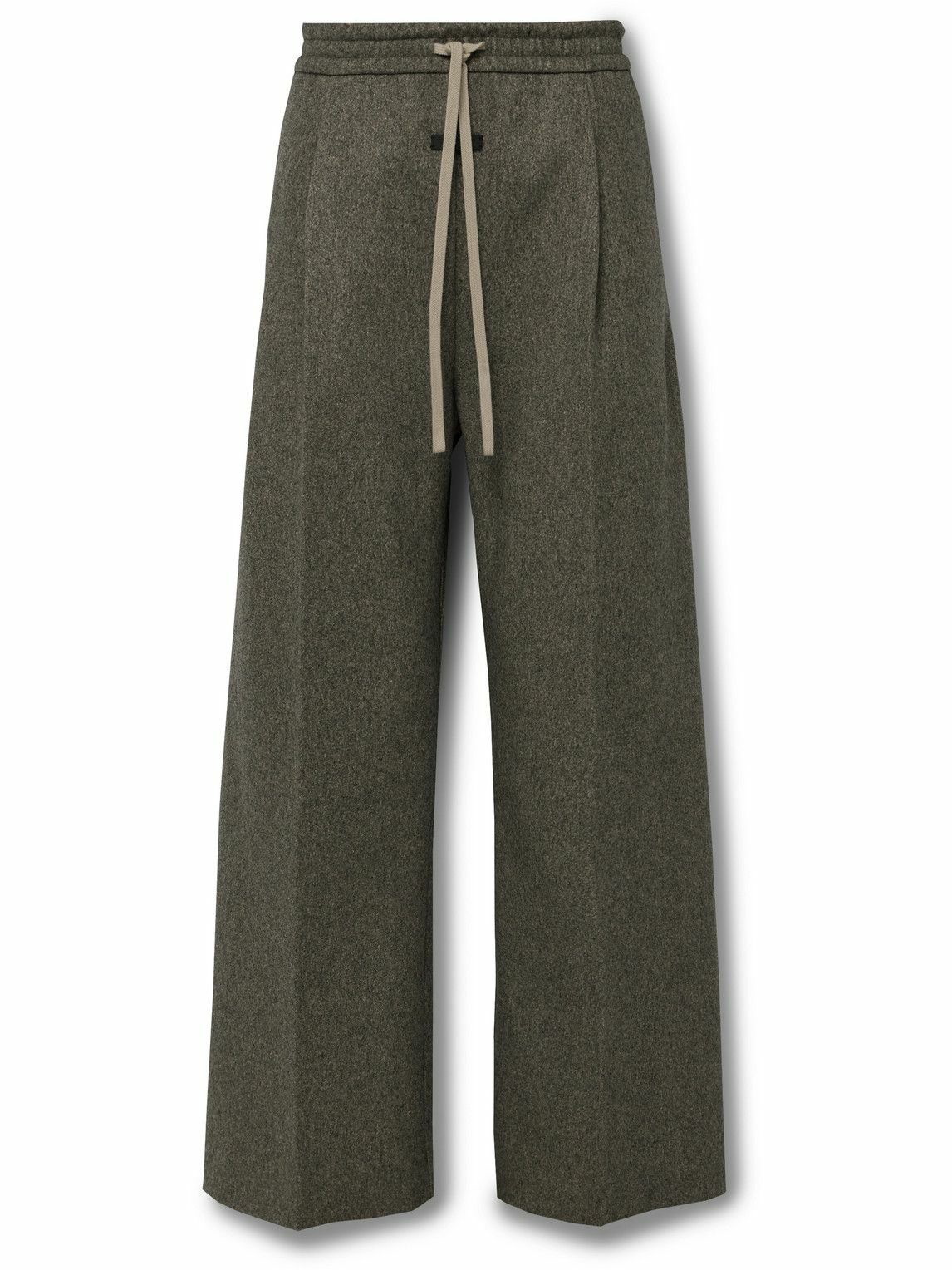Appliquéd wool and silk-blend crepe pants