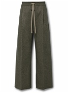 Fear of God - Wide-Leg Logo-Appliquéd Wool and Cotton-Blend Drawstring Trousers - Gray