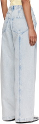 YMC Blue Displaced Seam Jeans