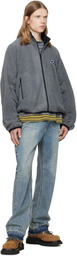 We11done Gray String Fleece Zip-Up Jacket