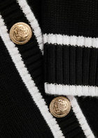 Alice + Olivia Bradford Wool-blend Cardigan Black And White