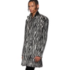 Saint Laurent Black and White Zebra Print Coat