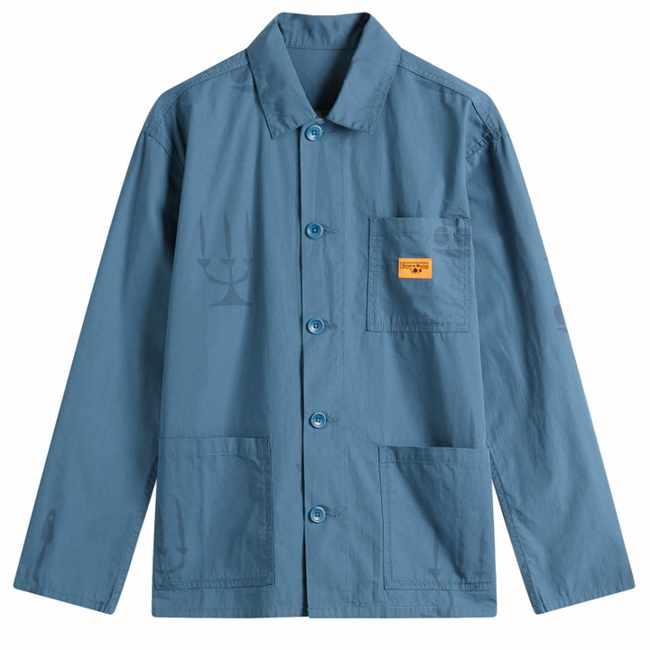 Photo: Service Works Men's Poplin Printed Chore Shirt in Slate