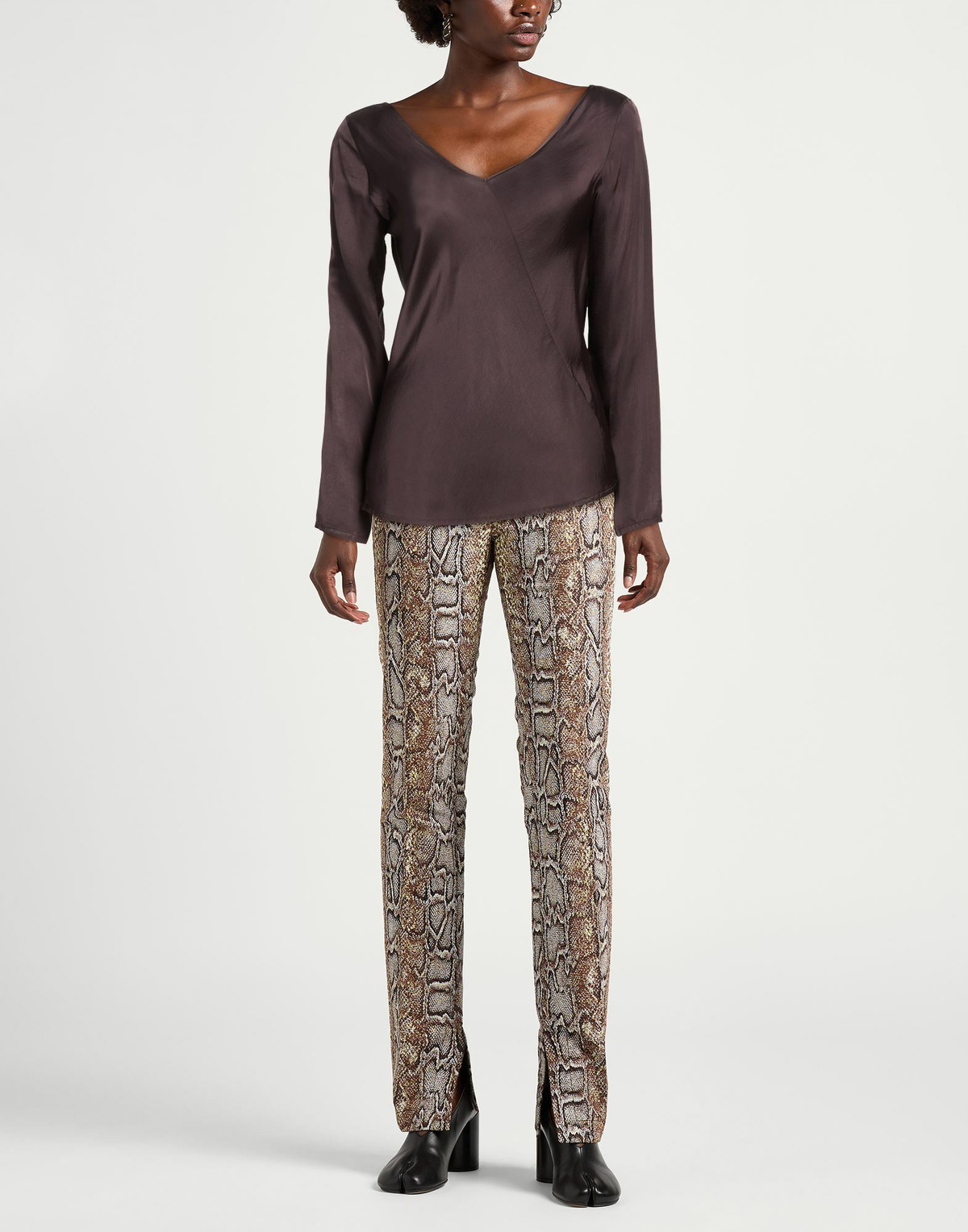 Manila Grace Womens Top Chocolate in Brown