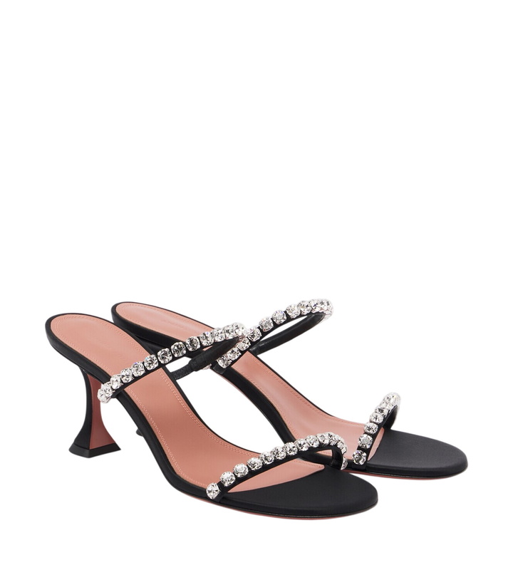 Photo: Amina Muaddi Gigi crystal-embellished satin mules