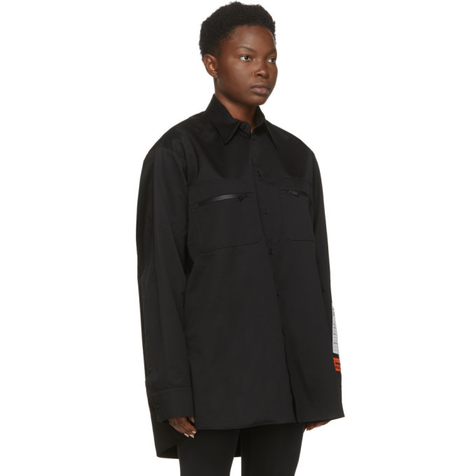 Heron Preston Black Outdoor Shirt Dress Heron Preston