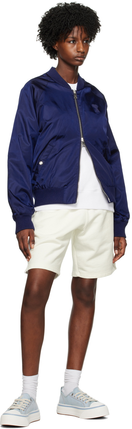 AMI Paris Navy Zip Bomber Jacket
