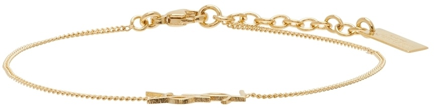 NEW Saint Laurent YSL Bracelet Cassandre Gold Plated Bangle Bracelet Size L  | eBay