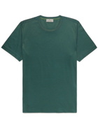 CANALI - Slim-Fit Mercerised Cotton-Piqué T-Shirt - Green