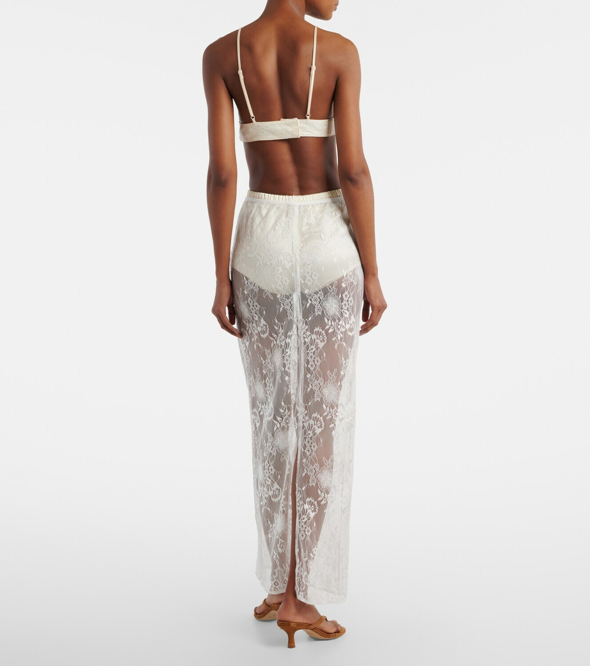Aya Muse Eteri bow-detail floral lace maxi skirt