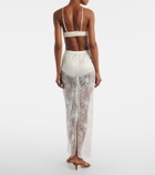 Aya Muse Eteri bow-detail floral lace maxi skirt