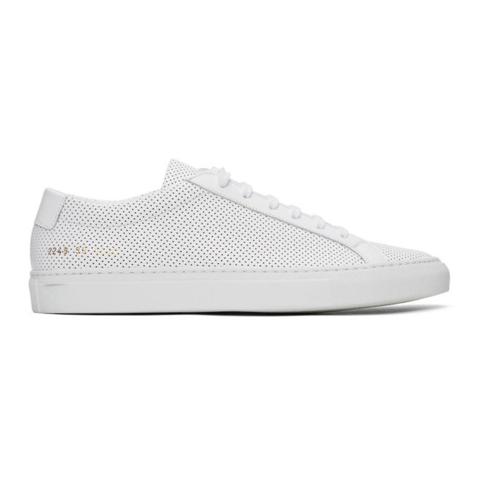 Photo: Common Projects White Perforated Achilles Low Sneakers