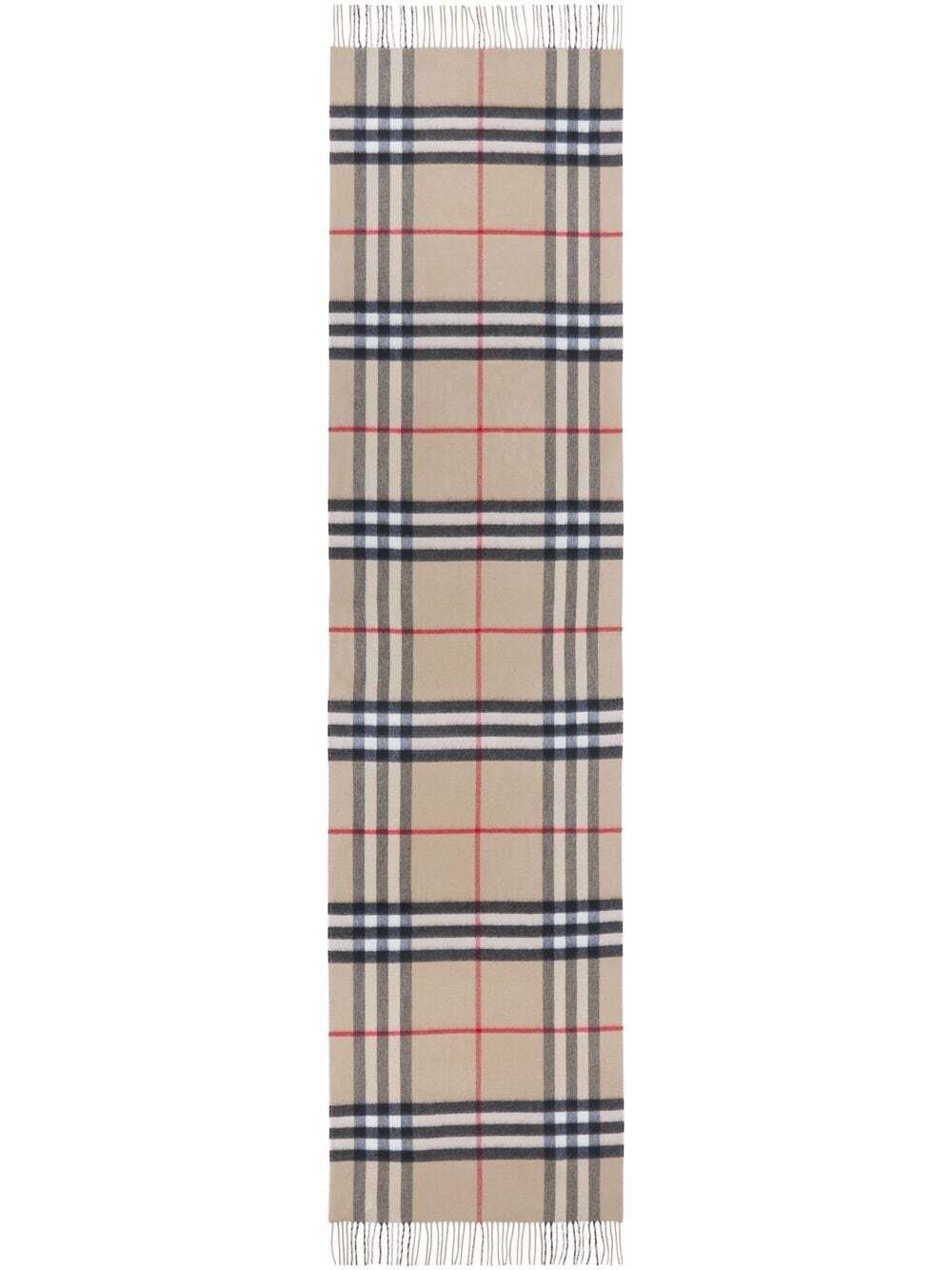 BURBERRY - Check Motif Cashmere Scarf Burberry