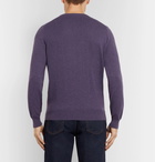 Brunello Cucinelli - Contrast-Tipped Cashmere Sweater - Men - Purple