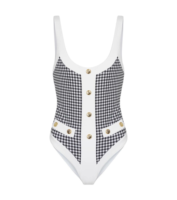 Photo: Caroline Constas Sailor checked swimsuit