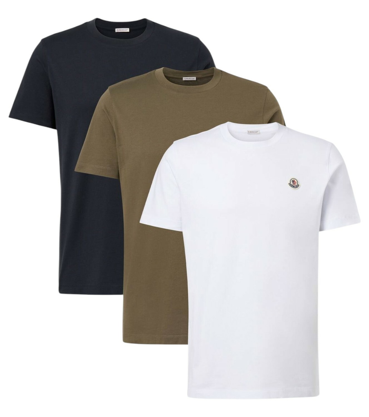 【関税&送料込】MONCLER GENIUS T-shirts and Polos White White Flocked Logo Cotton T-Shirt - Polos & T-shirts for Men