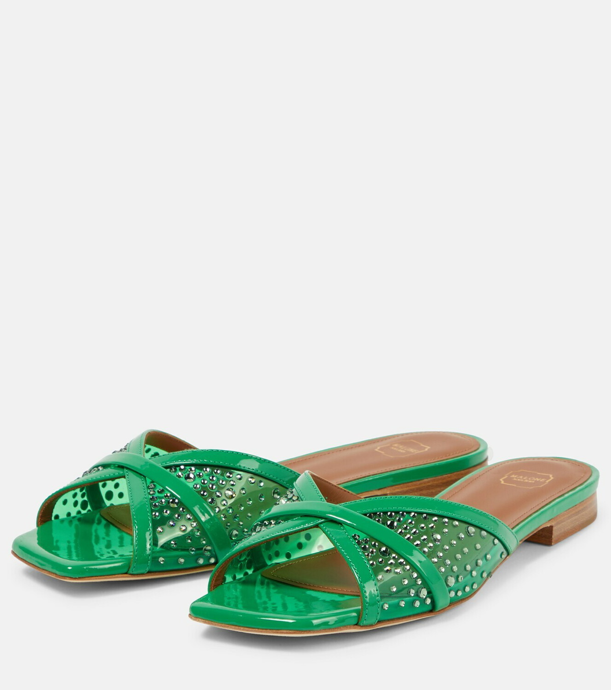 Malone Souliers Perla embellished PVC and leather sandals Malone Souliers