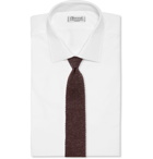 Brunello Cucinelli - 7cm Contrast-Tipped Knitted Mélange Cotton and Linen-Blend Tie - Brown