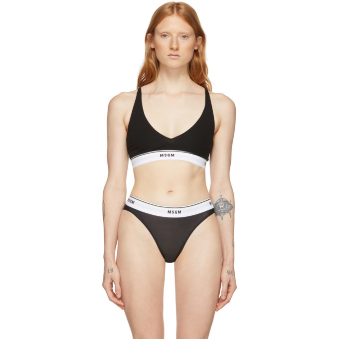 Photo: MSGM Black and White Elastic Band Bralette