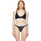 MSGM Black and White Elastic Band Bralette