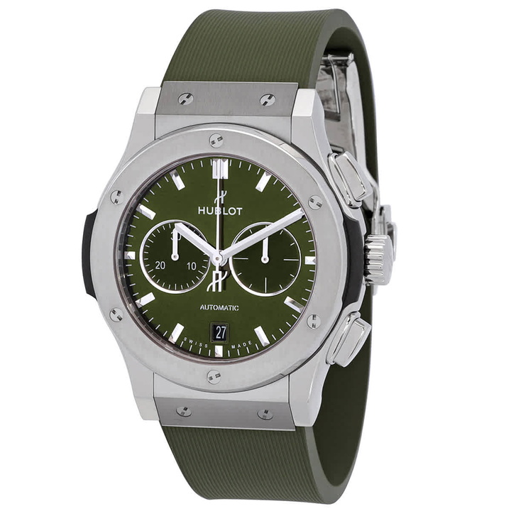 Photo: Hublot Classic Fusion Chronograph Titanium Automatic Green Dial Mens Watch 541.NX.8970.RX