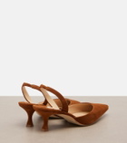 Manolo Blahnik Carolyne suede slingback pumps