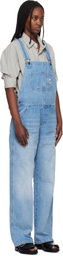 Carhartt Work In Progress Blue Bib Straight Denim Overalls