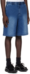 Solid Homme Blue Drawstring Denim Shorts