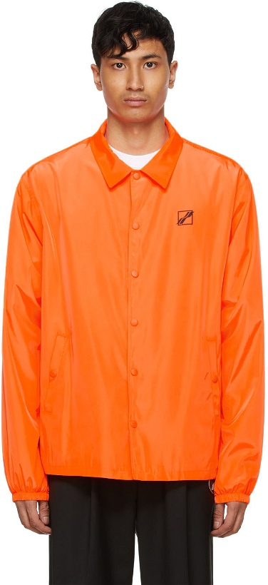 Photo: We11done Orange Logo Basic Windbreaker Jacket