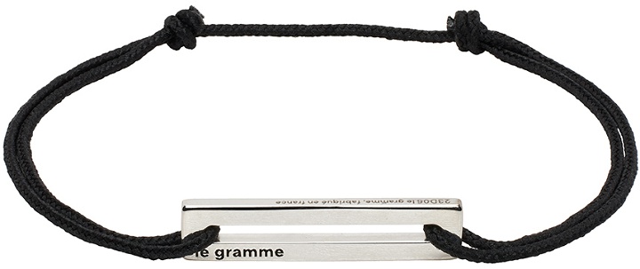 Photo: Le Gramme Black 'Le 1.7g' Punched Cord Bracelet
