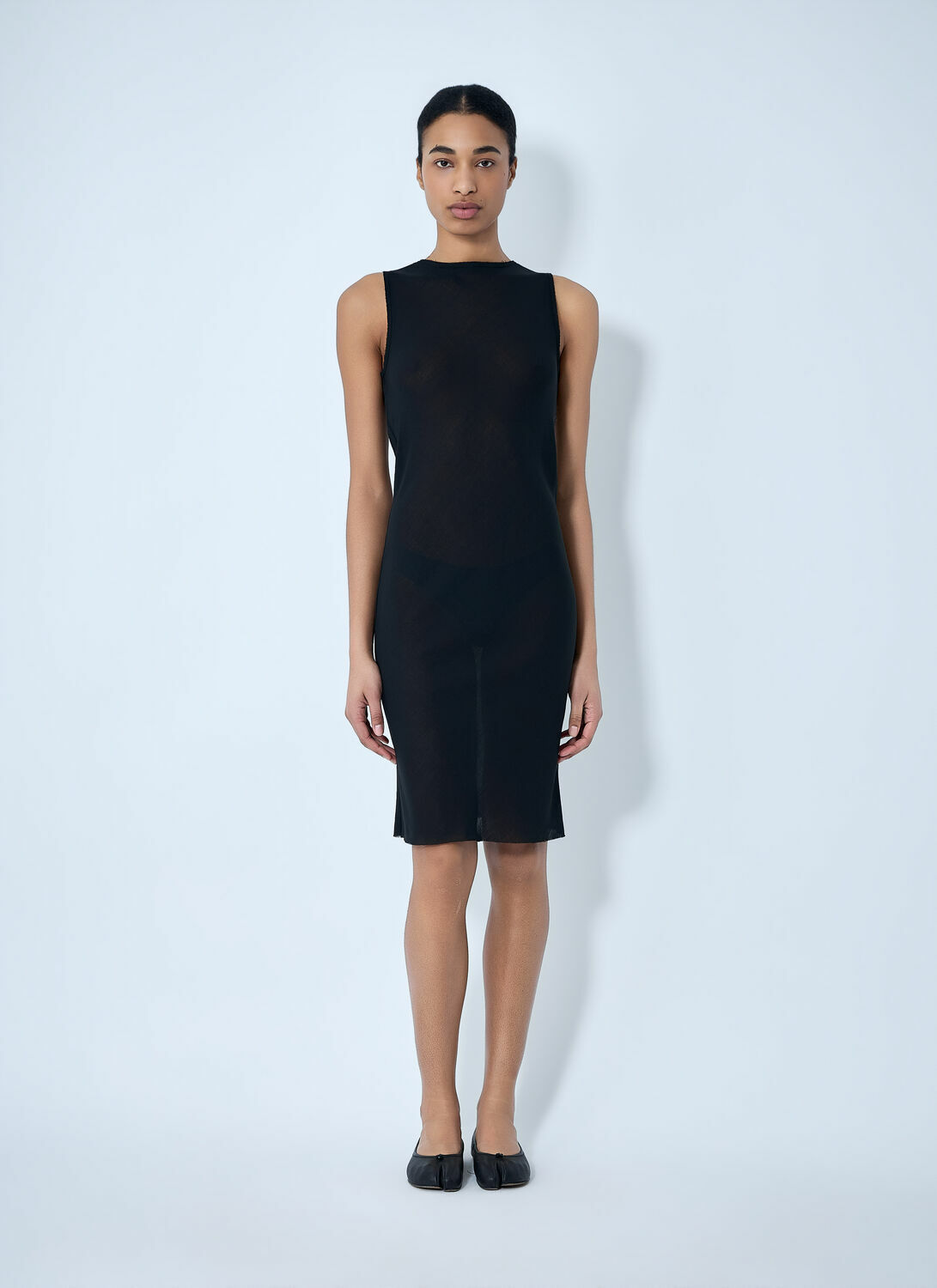 RIER Sleeveless Mesh Midi Dress