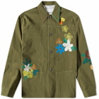 Andersson Bell Men's Flower Embroidery Chore Jacket in Khaki