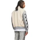 Off-White Off-White & Gray Wool Denim Relaxed Varsity Jacket
