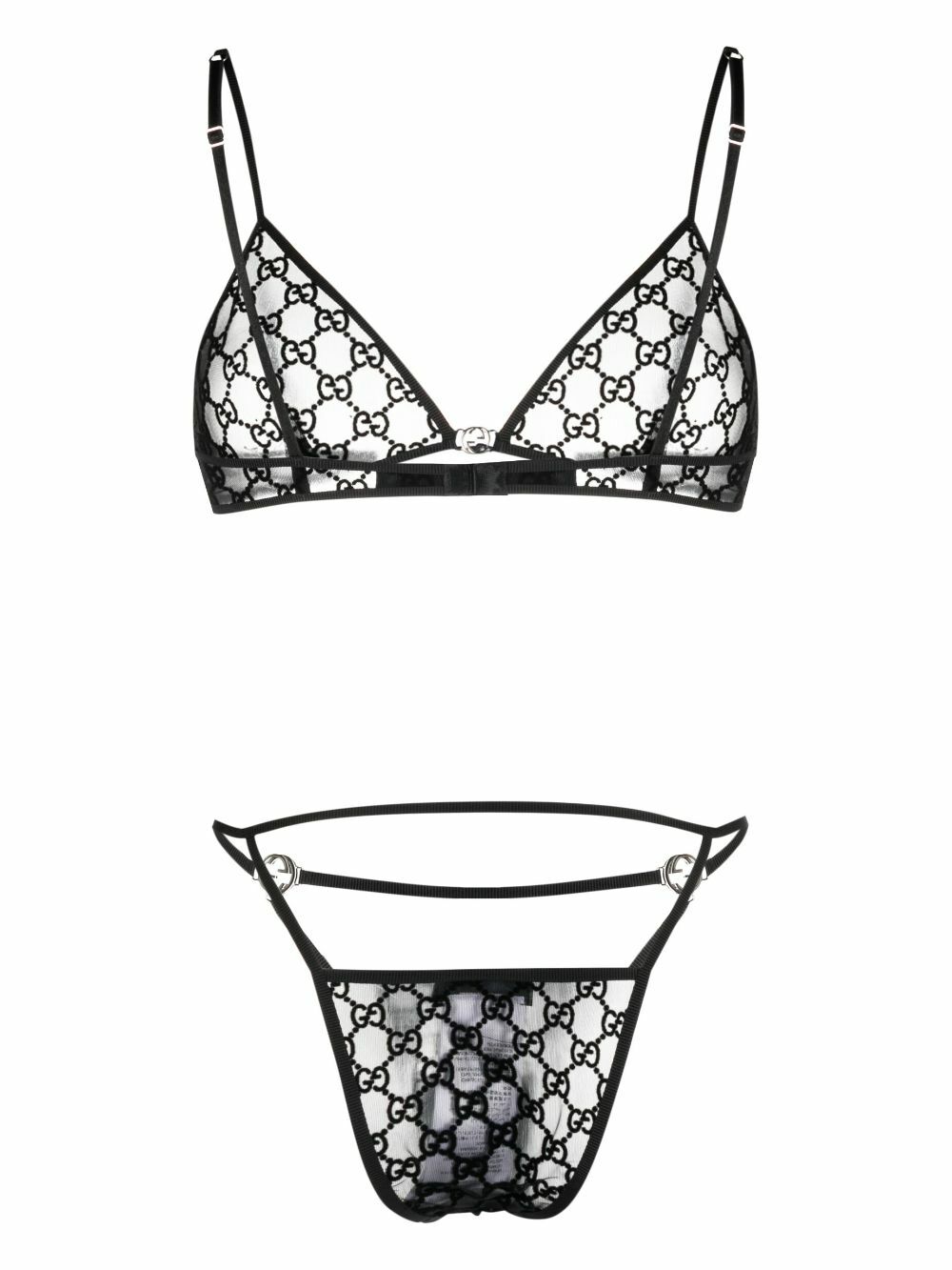 Gucci Black GG Tulle Lingerie Set Gucci