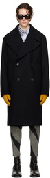 Dries Van Noten Black Double-Breasted Coat