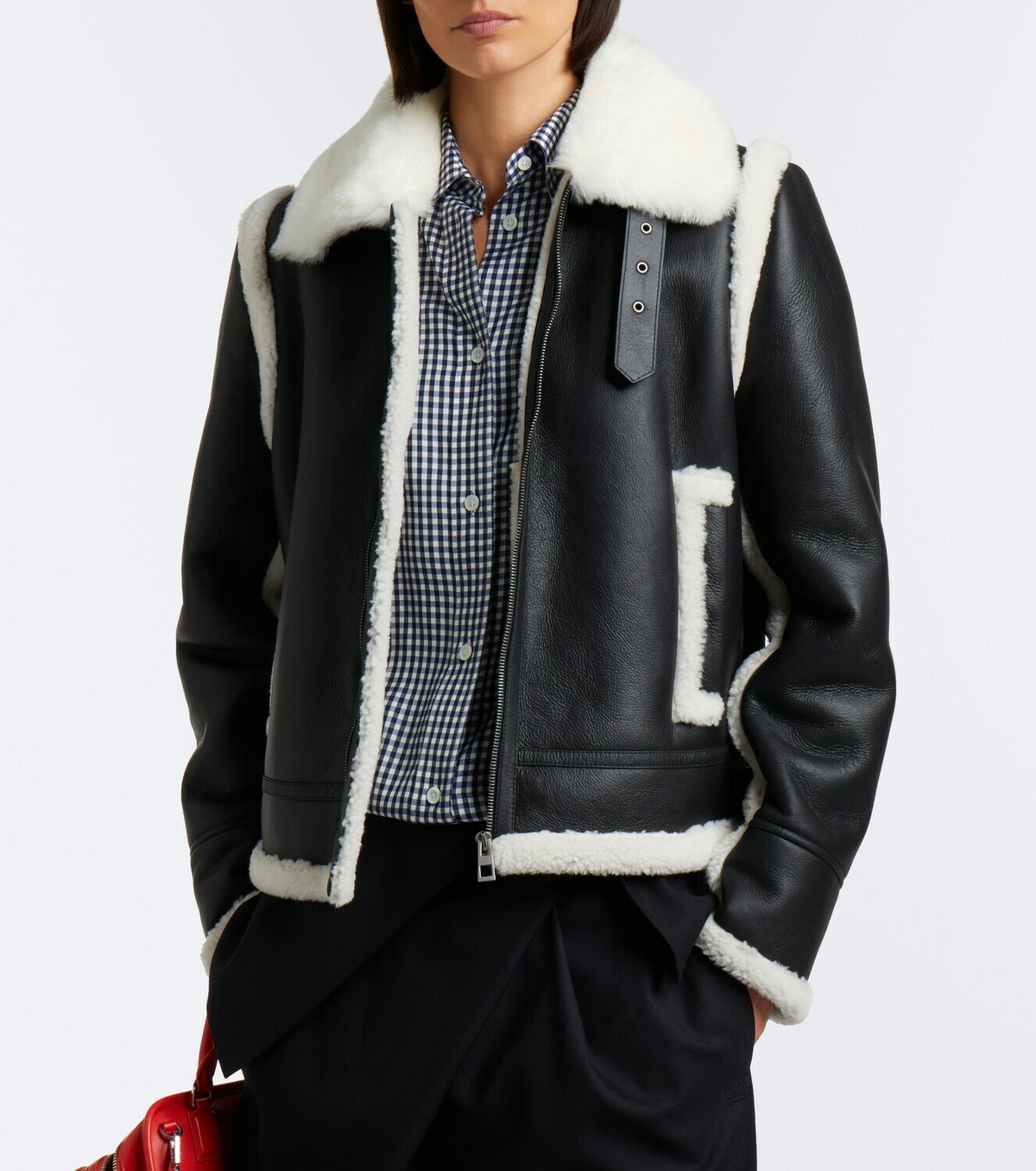 Loewe Shearling-trimmed leather jacket