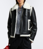 Loewe Shearling-trimmed leather jacket
