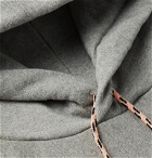 Aries - Logo-Print Mélange Loopback Cotton-Jersey Hoodie - Gray