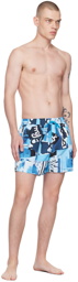 Paul Smith Blue Tropical Floral Swim Shorts