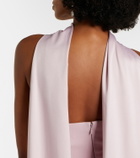 Solace London Cece halterneck crêpe and satin gown