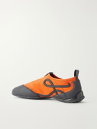 LOEWE - Grip Aqua Rubber-Trimmed Stretch Suede Sneakers - Orange
