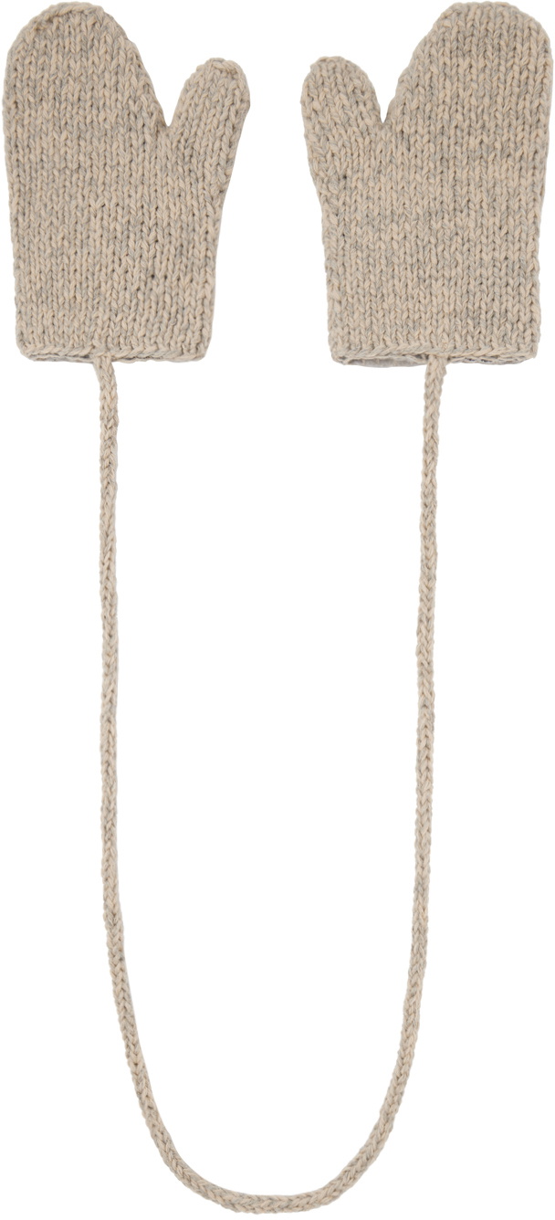 Maison Margiela Beige Shetland Wool Mittens