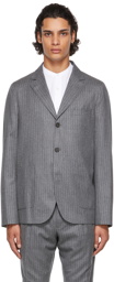 Officine Générale Grey Wool Striped Armie Blazer