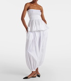 Alaïa Pleated cotton poplin wide-leg pants