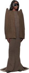 Rick Owens Brown Porterville Tec Cape Jacket