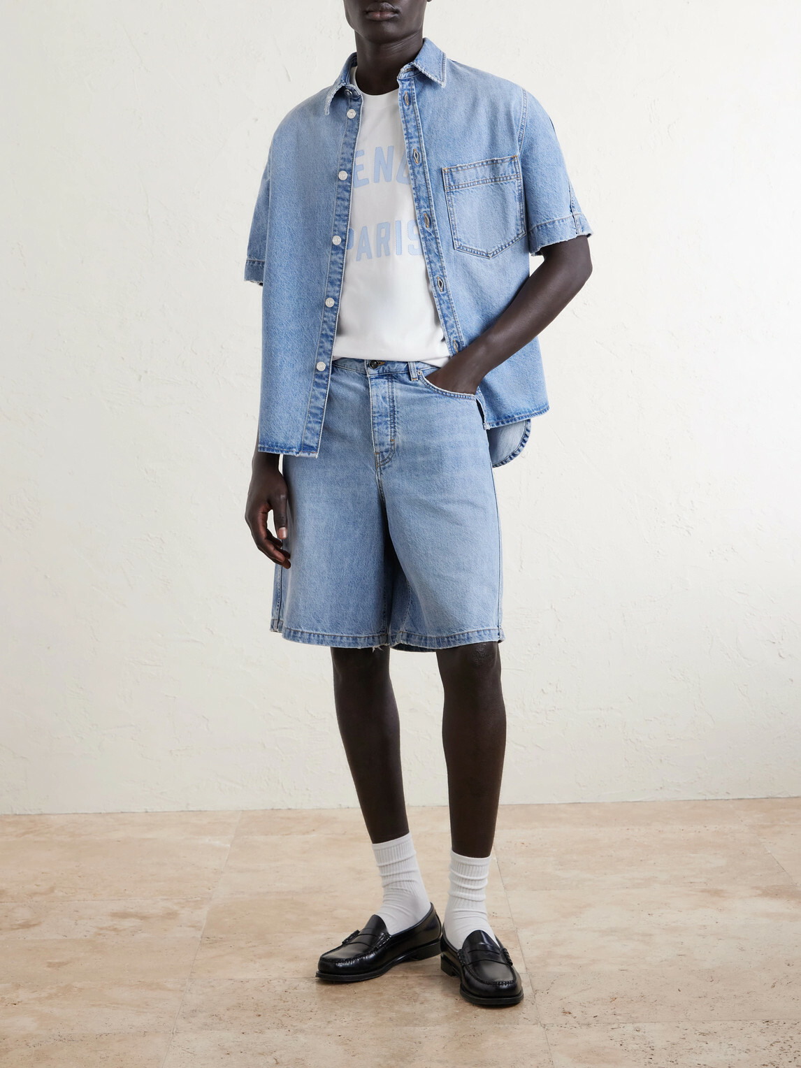 Givenchy - Straight-Leg Denim Shorts - Blue